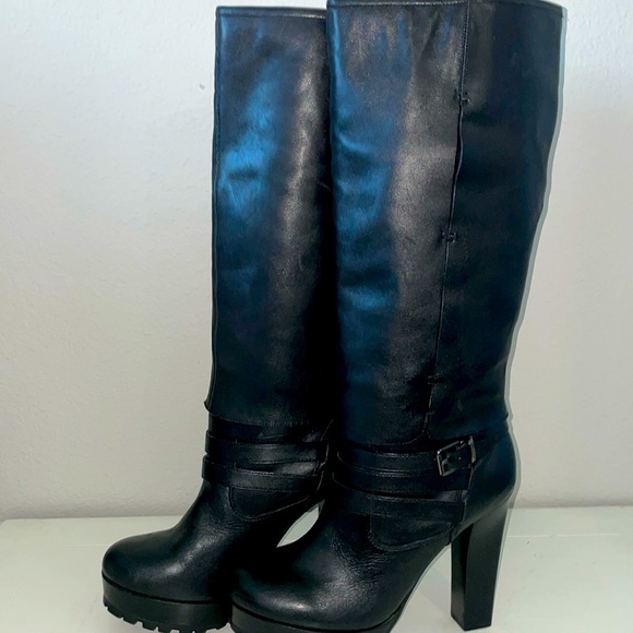 NWOT Hinge leather knee high boots 8 1/2 - Picture 1 of 9